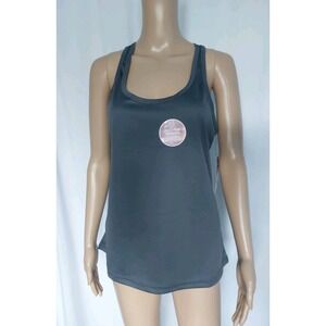 Galaxy Flex Comfort Stretch Racer Back Polyester Tops Charcoal  Size M